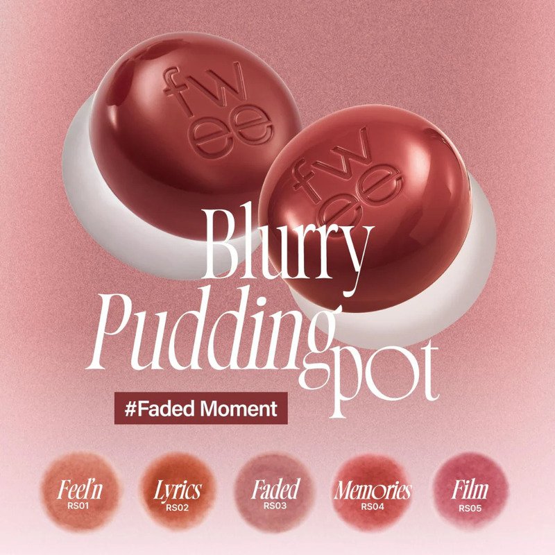 fwee Lip & Cheek Blurry Pudding Pot Faded Moment RS05 Film – lūpdažis ir skaistalai