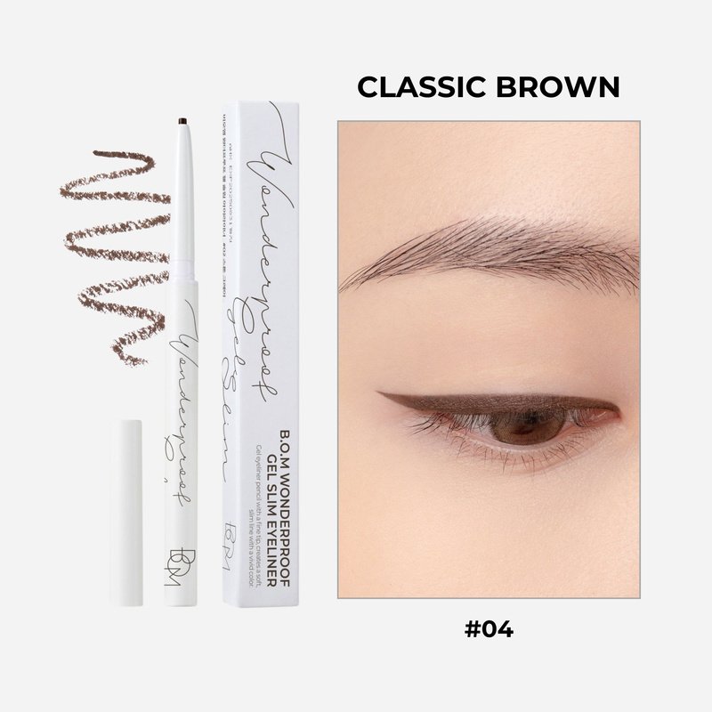 BOM Wonderproof Gel Slim Eyeliner #04 Classic Brown – gelinis akių pravedimas 2