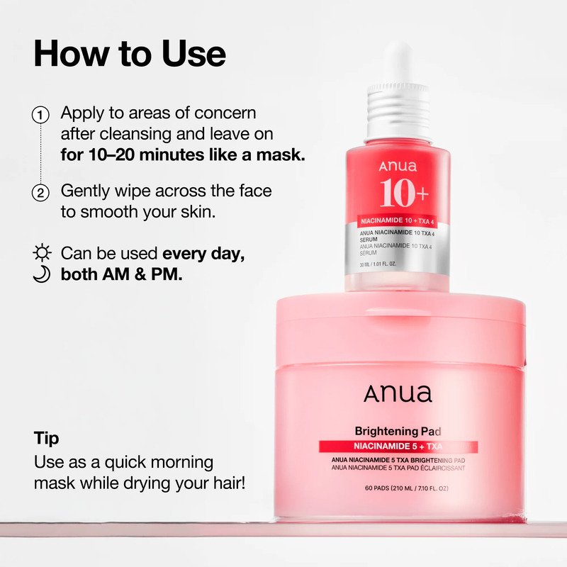 Anua Niacinamide 5 + TXA Brightening Pad – šviesinamieji padeliai 3