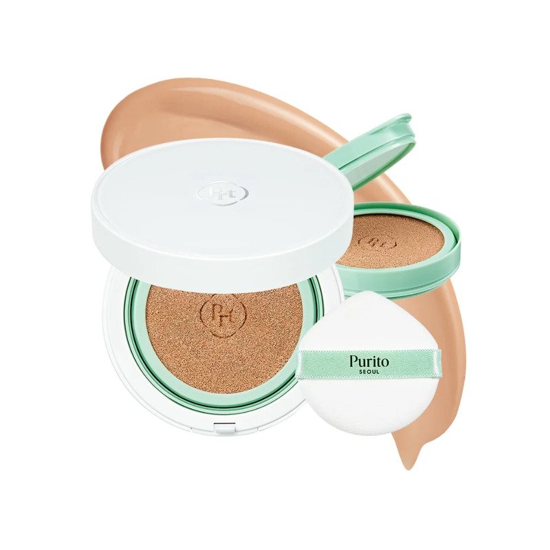 Purito Seoul Wonder Relief Centella BB Cushion #21 Light Beige SPF30 PA+++ – BB kremas pagalvėlėje su papildymu 1