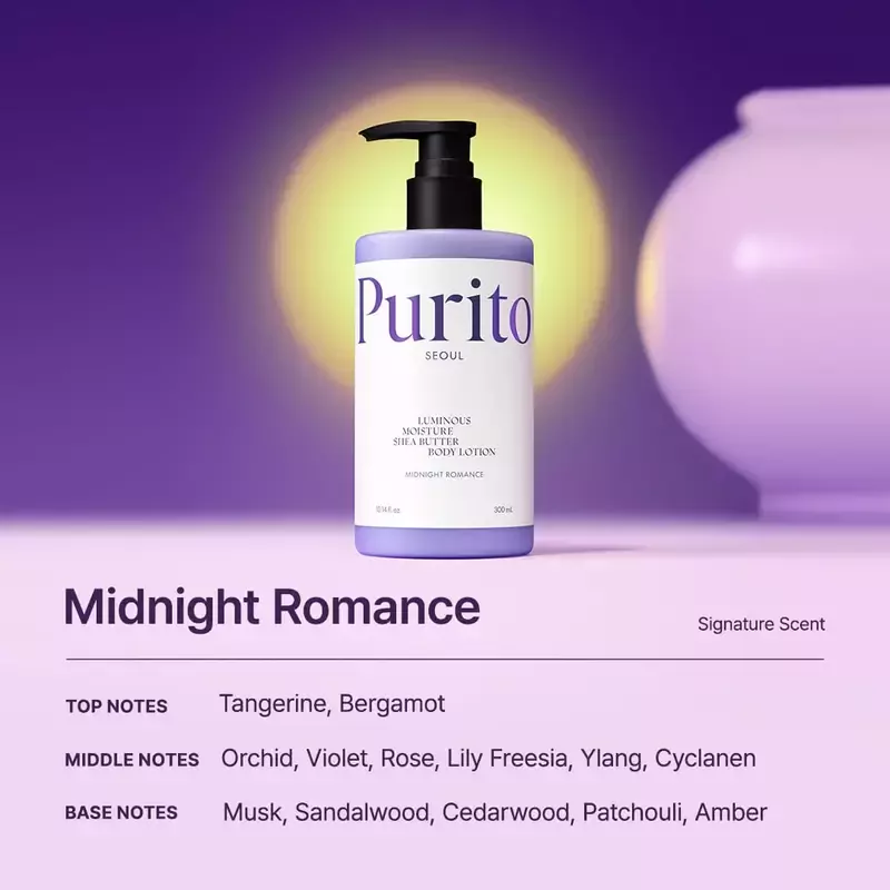 Purito Seoul Luminous Moisture Shea Butter Body Lotion Midnight Romance – drėkinamasis kūno losjonas 1