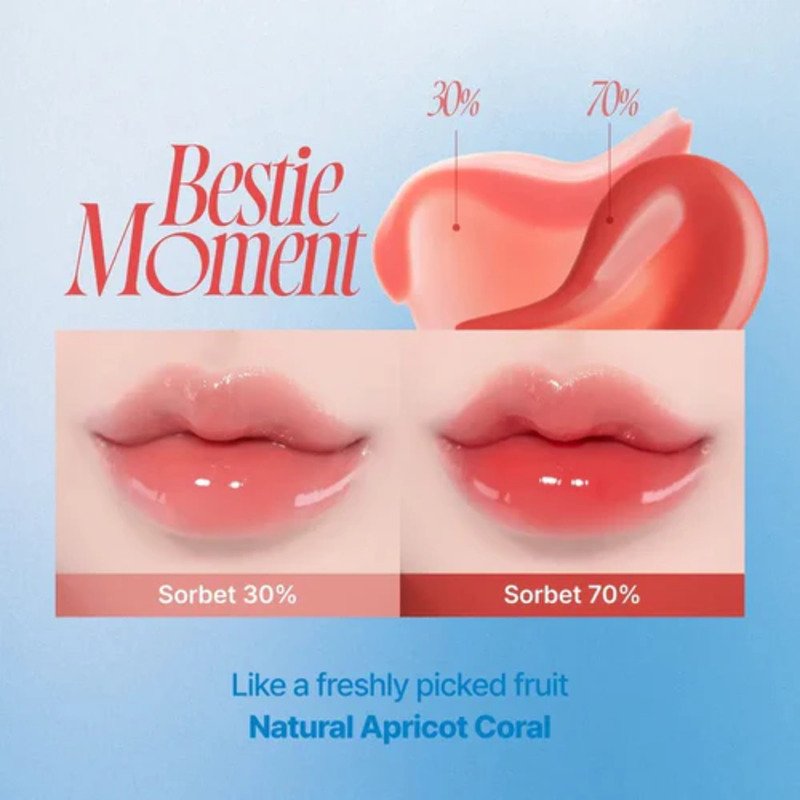 fwee 3D Voluming Gloss Bestie Moment Sorbet 30% – lūpų dažai 1