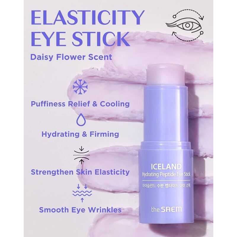The Saem Iceland Hydrating Peptide Eye Stick – stangrinamasis pieštukinis paakių kremas 2