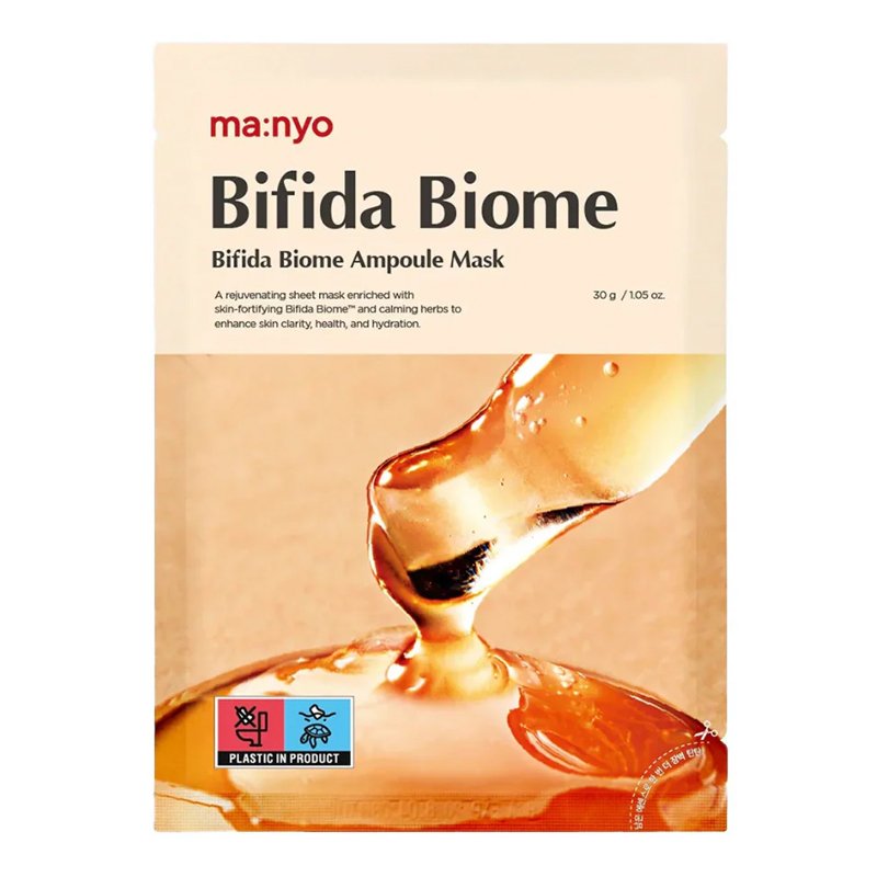 manyo Bifida Biome Ampoule Mask, 30 g. – atkuriamoji lakštinė kaukė su bifida fermentais