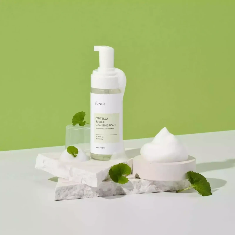 iUNIK Centella Bubble Cleansing Foam, 150 ml. – švelnios valomosios putos su centelėmis 2