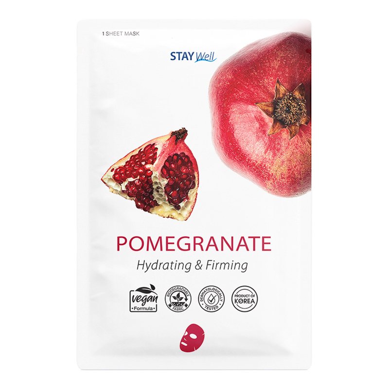 Stay Well Vegan Sheet Mask Pomegranate – stangrinamoji veido kaukė