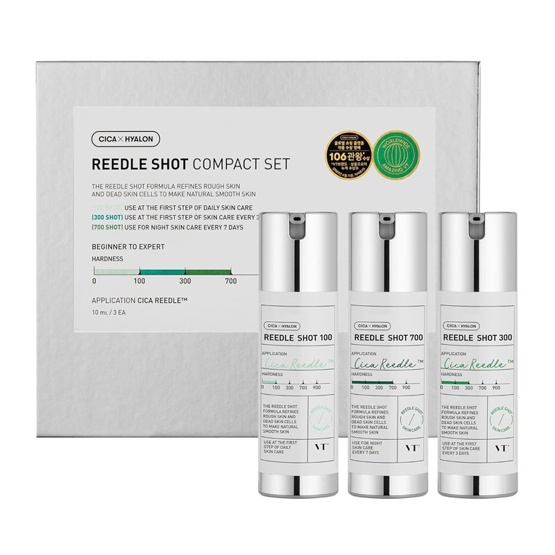 VT Cosmetics Reedle Shot Compact Set – aktyvaus veikimo ampulių mini rinkinys, 3 vnt.*10ml.