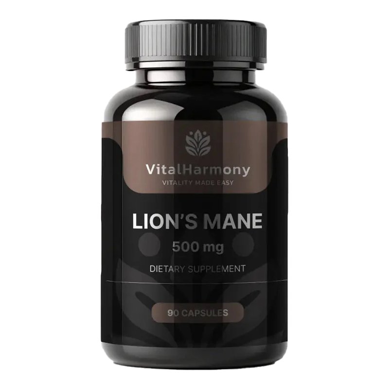 VitalHarmony Lion’s Mane – natūrali pagalba smegenų veiklai ir nervų sistemai (90 kapsulių)