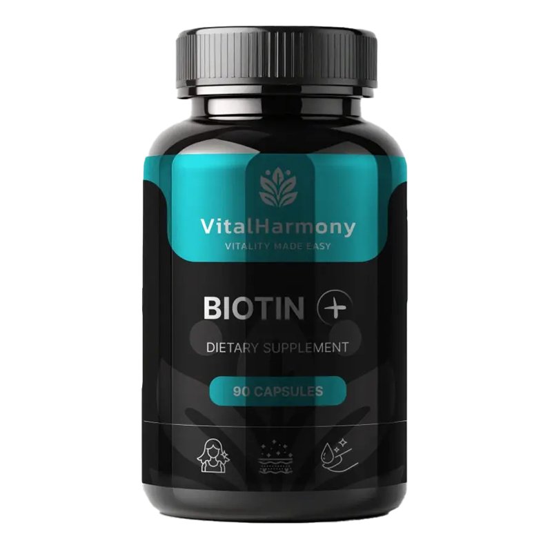 VitalHarmony Biotin Plus – biotinas (90 kaps.)