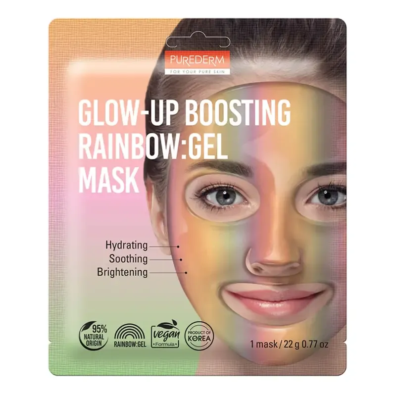 Purederm Glow Up Boosting Rainbow Gel Mask – hidrogelio kaukė veidui