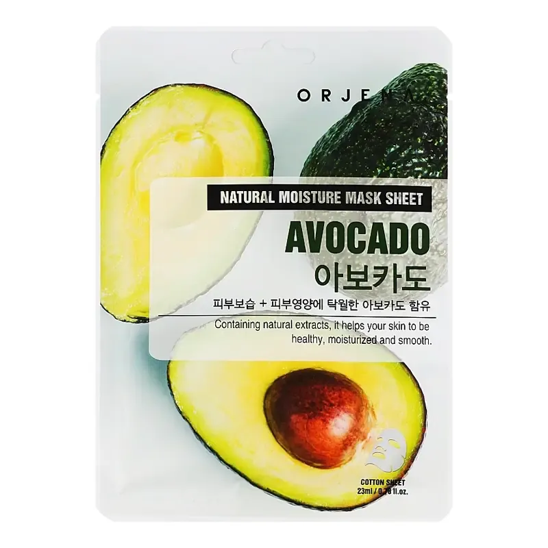 Orjena Natural Moisture Face Mask Sheet Avocado – veido kaukė