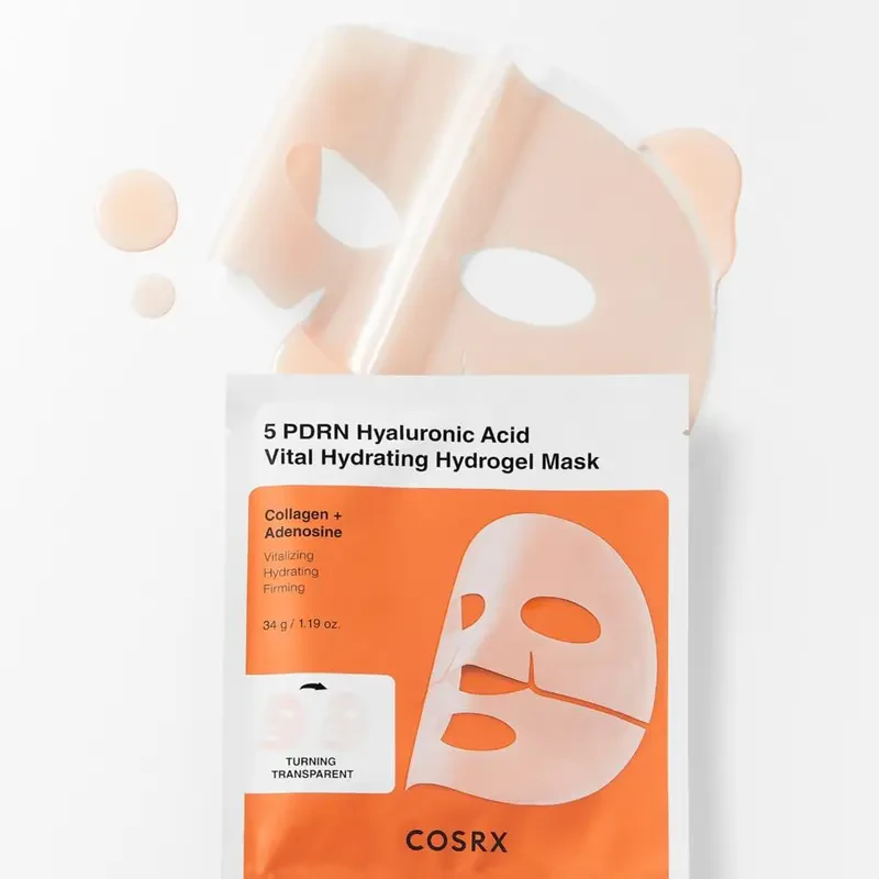 CosRX 5 PDRN Hyaluronic Acid Vital Hydrating Hydrogel Mask – intensyviai drėkinanti hidrogelio kaukė, 5 vnt. 3