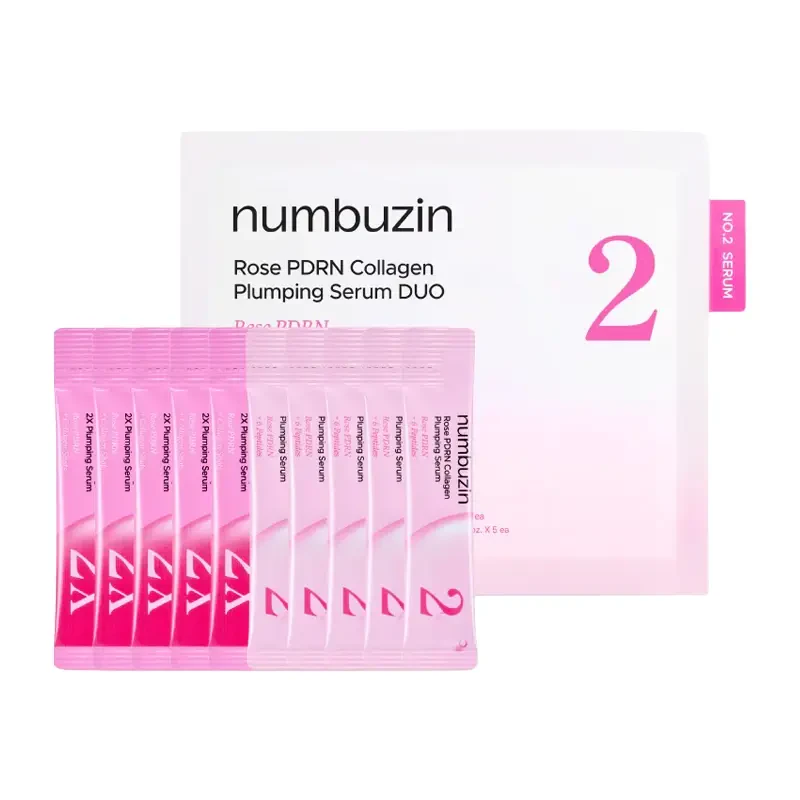 numbuzin No.2 Rose PDRN Collagen Plumping Serum DUO, 1.2ml. * 10 vnt. – serumų rinkinukas