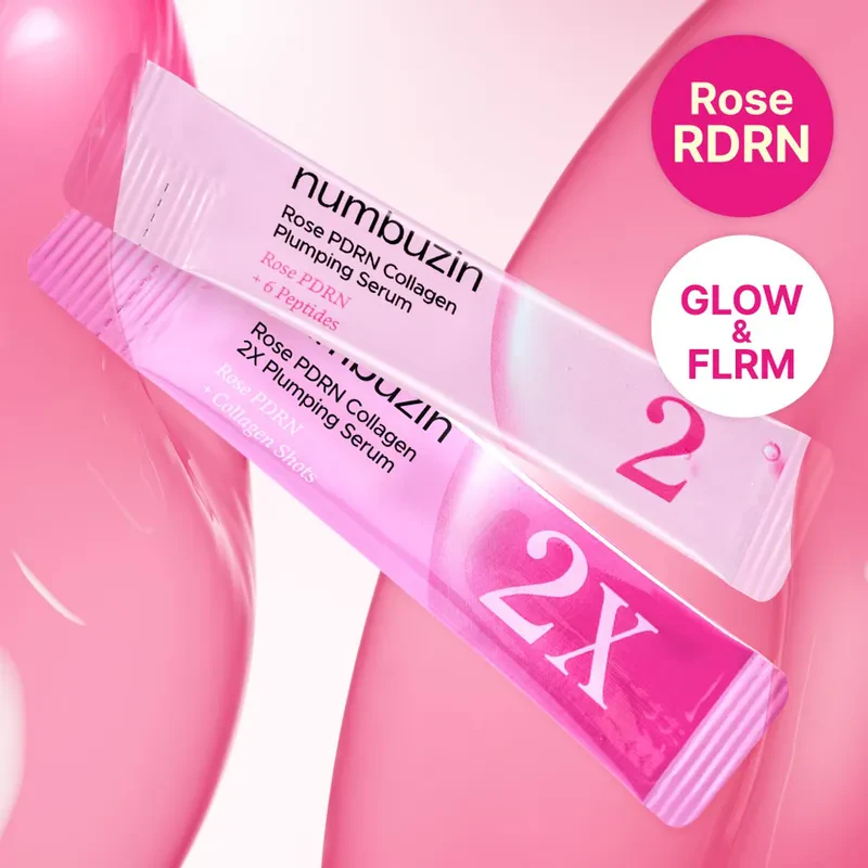 numbuzin No.2 Rose PDRN Collagen Plumping Serum DUO, 1.2ml. * 10 vnt. – serumų rinkinukas 2