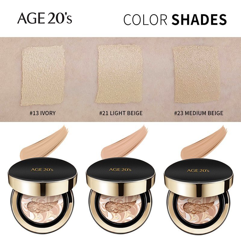 AGE20s Signature Essence Cover Pact Intense Cover Plus Refill 23 – makiažo pagrindas su papildymu, 14 g.*2