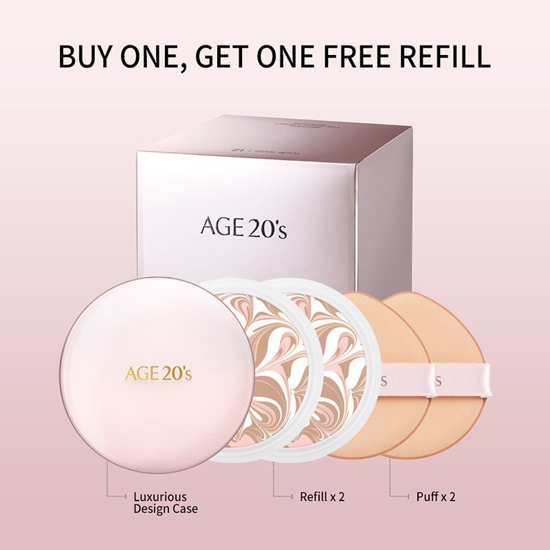 AGE20s Signature Essence Cover Pact Moisture Plus Refill 21 – makiažo pagrindas su papildymu, 14 g.*2