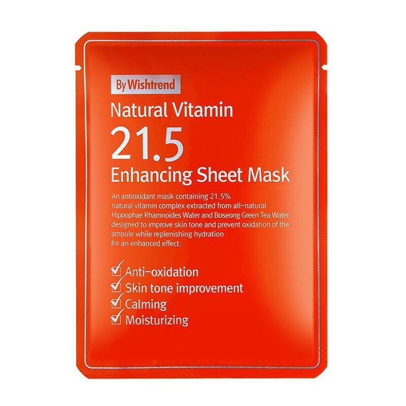 By Wishtrend Natural Vitamin 21.5 Enhancing Sheet Mask - skaistinamoji veido kaukė