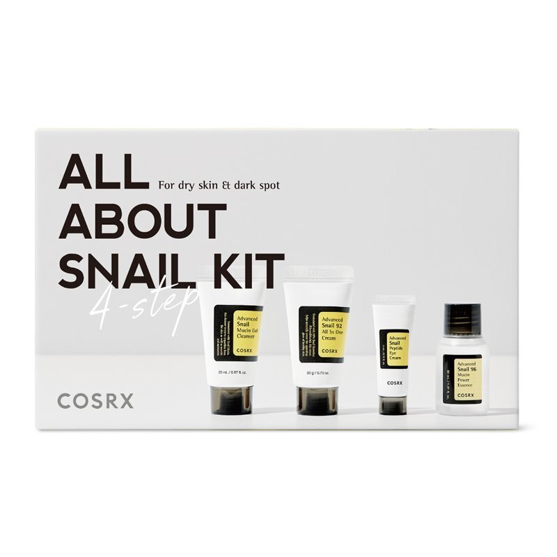 CosRX All About Snail Kit 4 Step – kosmetikos mini rinkinys su sraigių sekretu