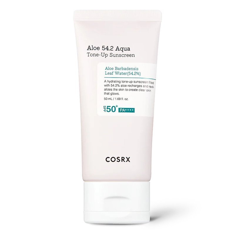 CosRX Aloe 54.2 Aqua Tone-up Sunscreen SPF 50+ PA++++ – tonuojantis apsauginis kremas nuo saulės
