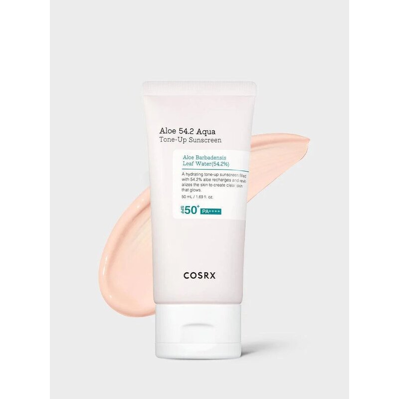 CosRX Aloe 54.2 Aqua Tone-up Sunscreen SPF 50+ PA++++ – tonuojantis apsauginis kremas nuo saulės