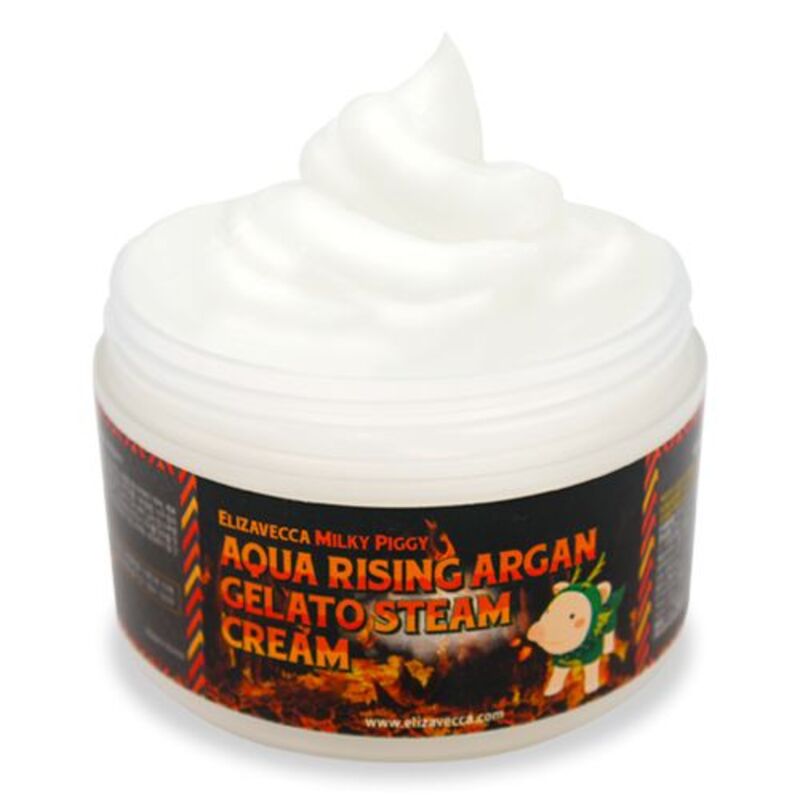 Elizavecca Milky Piggy Aqua Rising Argan Gelato Steam Cream – veido kremas