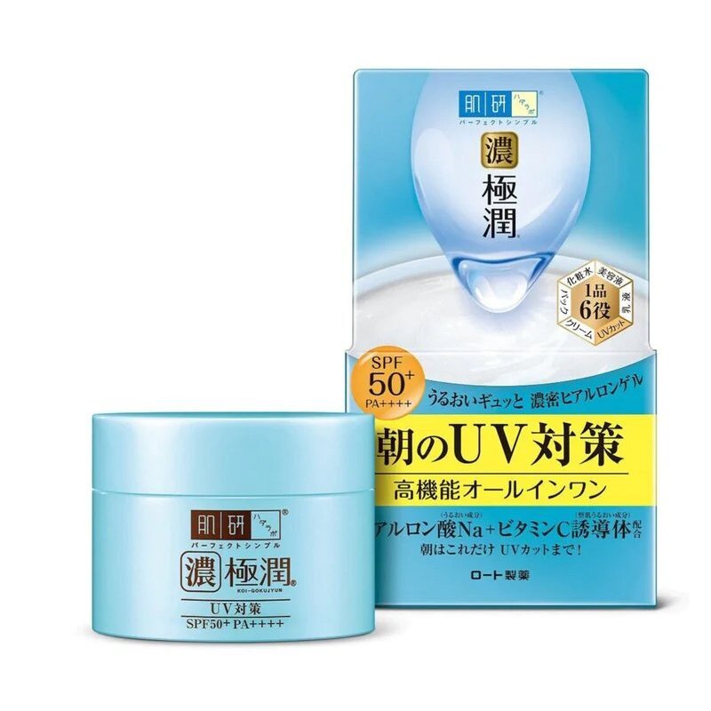 Hada Labo Koi Gokujyun UV White Gel Cream SPF50+ PA++++ – apsauginis gelis nuo saulės