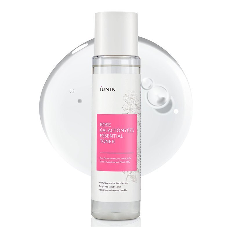 iUNIK Rose Galactomyces Essential Toner – balansuojamasis veido tonikas