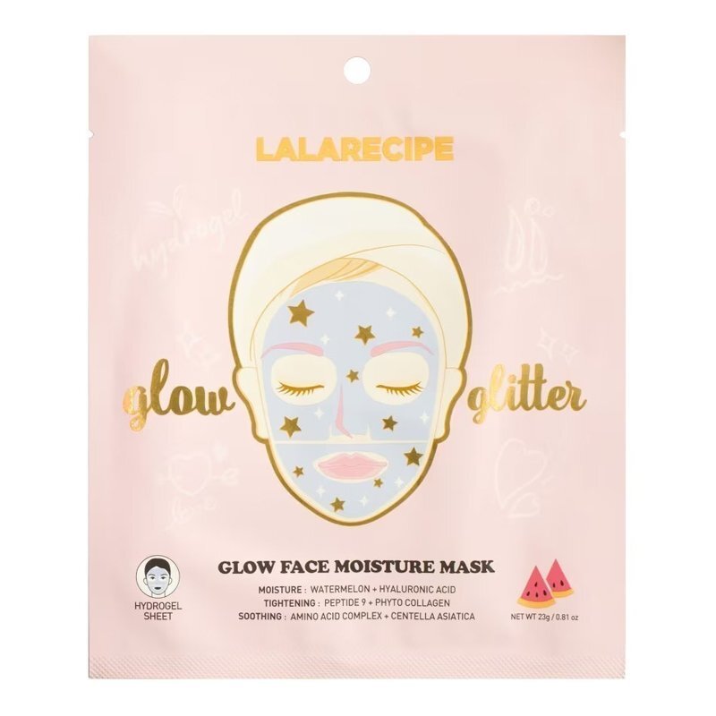 LALARECIPE Glow Face Moisture Mask – drėkinamoji hidrogelio veido kaukė