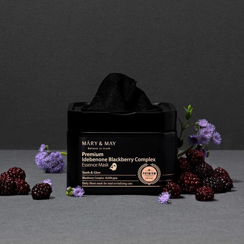 Mary May Premium Idebenone Blackberry Complex Essence Mask – jauninamosios veido kaukės