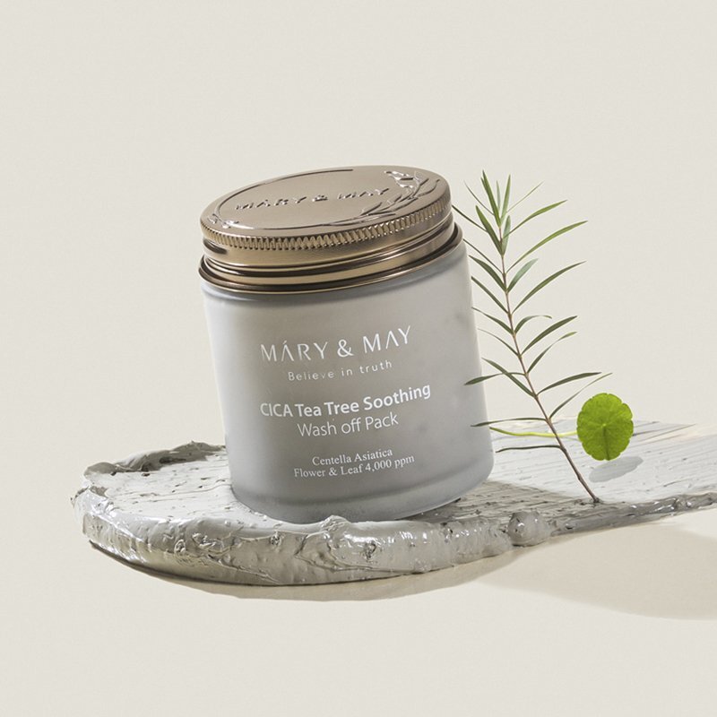 Mary & May CICA TeaTree Soothing Wash off Pack – nuplaunama molio kaukė