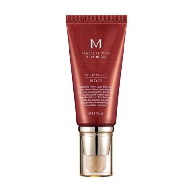 MISSHA M Perfect Cover BB Cream SPF42/PA+++ (No.21/Light Beige) - BB kremas, 50 ml.