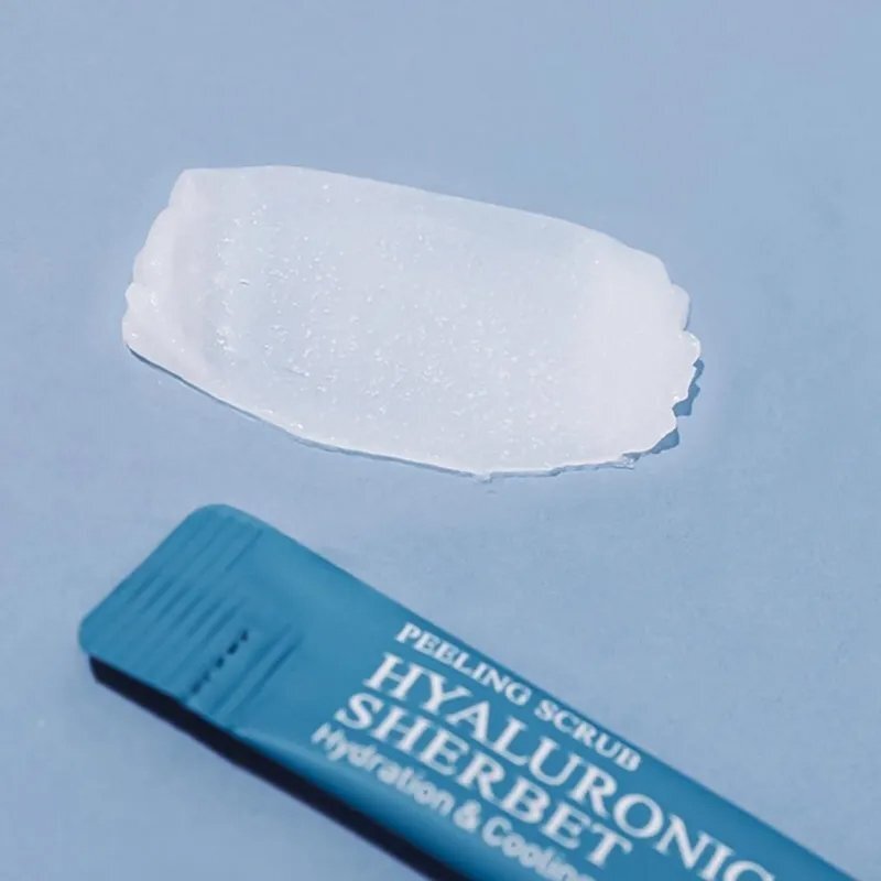 Mizon Hyaluronic Acid Sherbet Peeling Scrub – šveitiklis su soda ir hialurono rūgštimi