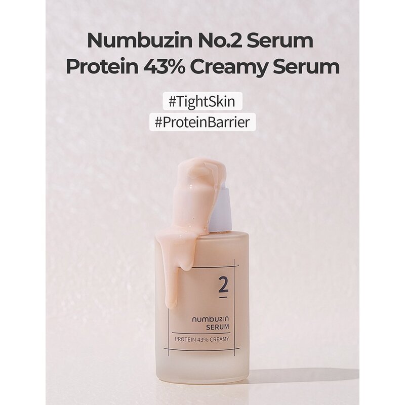 numbuzin No.2 Protein 43% Creamy Serum – odos barjerą stiprinantis serumas su proteinais