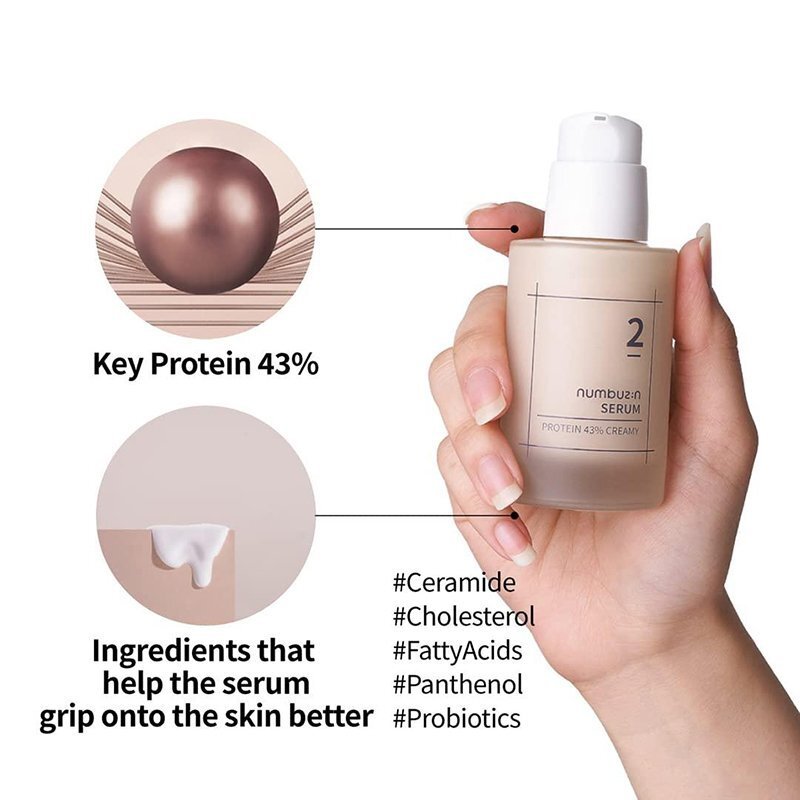 numbuzin No.2 Protein 43% Creamy Serum – odos barjerą stiprinantis serumas su proteinais