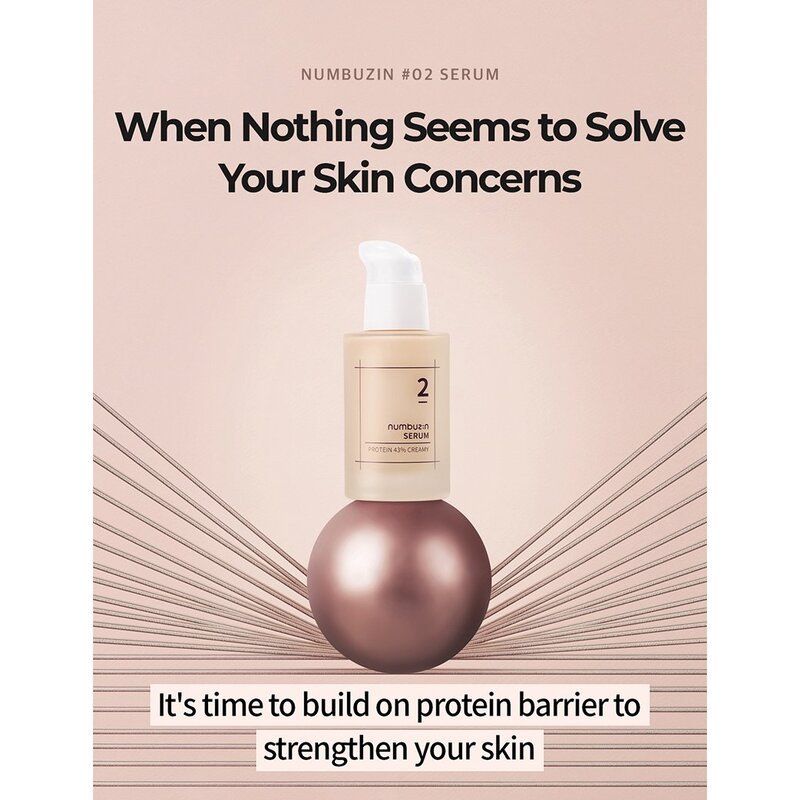 numbuzin No.2 Protein 43% Creamy Serum – odos barjerą stiprinantis serumas su proteinais