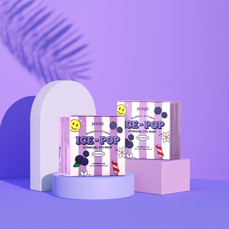 Koelf Blueberry & Cream Ice Pop Hydrogel Eye Mask - drėkinamosios paakių kaukės 1