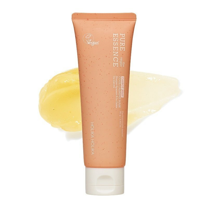 Holika Holika Pure Essence The Vegan Carrot Jelly Cool Calming Mask – raminamoji kaukė su morkomis