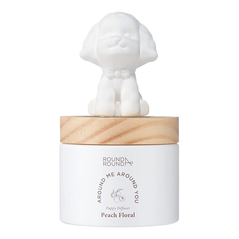 Round A'round Puppy Diffuser Happy Poodle Peach Floral – namų kvapų difuzorius