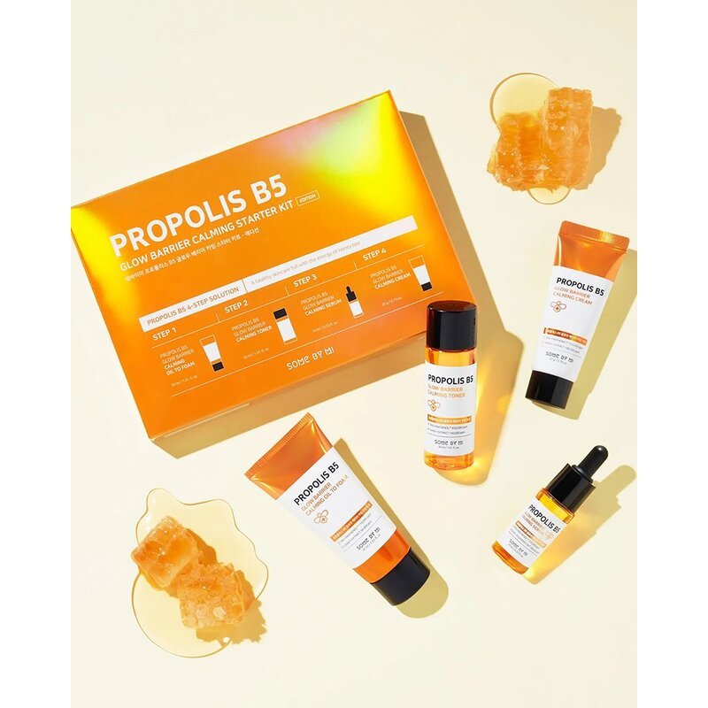 Some By Mi Propolis B5 Glow Barrier Calming Starter Kit – kosmetikos su propliu mini rinkinys