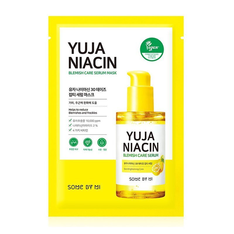 Some By Mi Yuja Niacin 30 Days Blemish Care Serum Mask – šviesinamoji veido kaukė