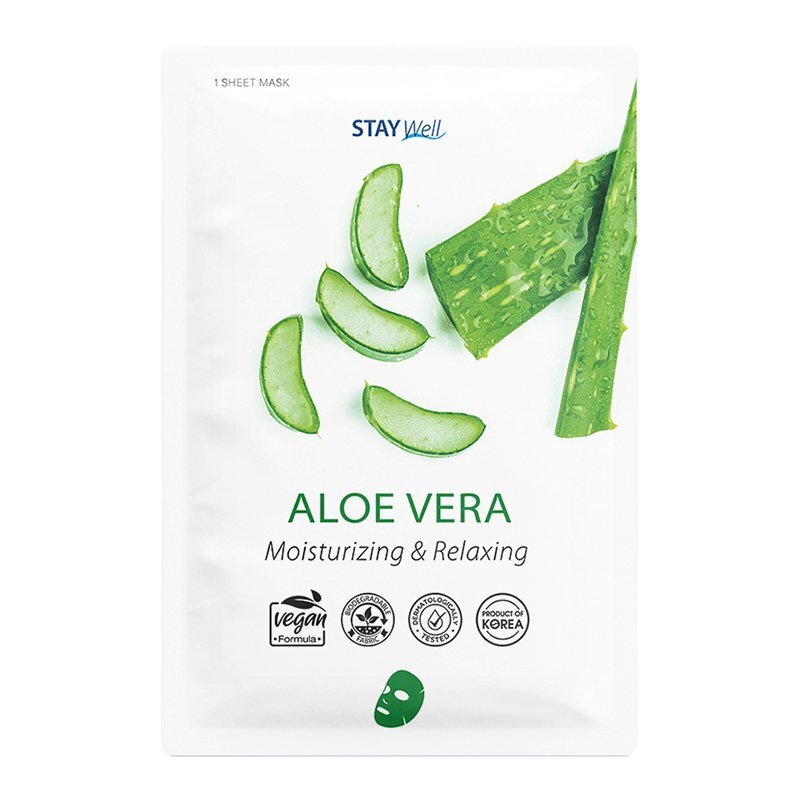 Stay Well Vegan Sheet Mask Aloe Vera – drėkinamoji veido kaukė