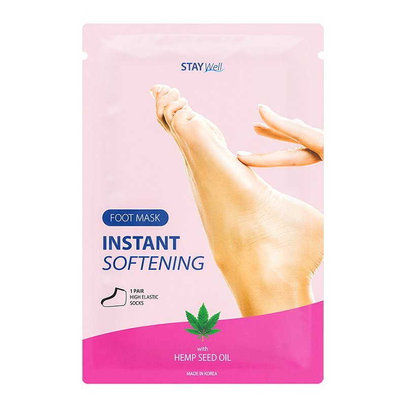 Stay Well Instant Softening Foot Mask Hemp Seed - minkštinamoji pėdų kaukė