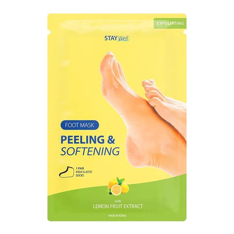 Stay Well Peeling & Softening Foot Mask Lemon Fruit Extract - rūgštinis pėdų šveitiklis