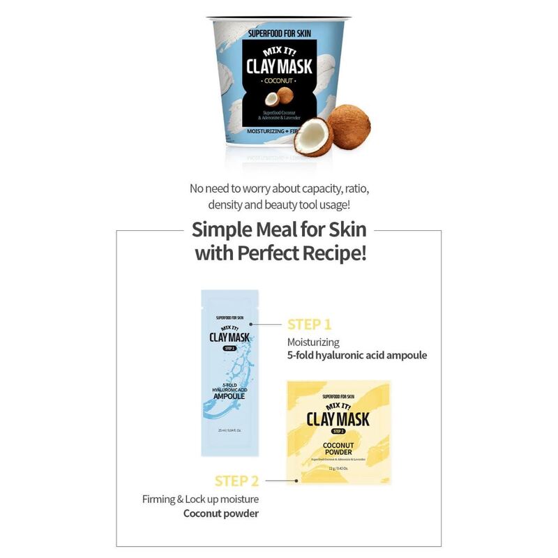Farm Skin Superfood For Skin Mix It! Clay Mask Coconut – drėkinamoji molio kaukė