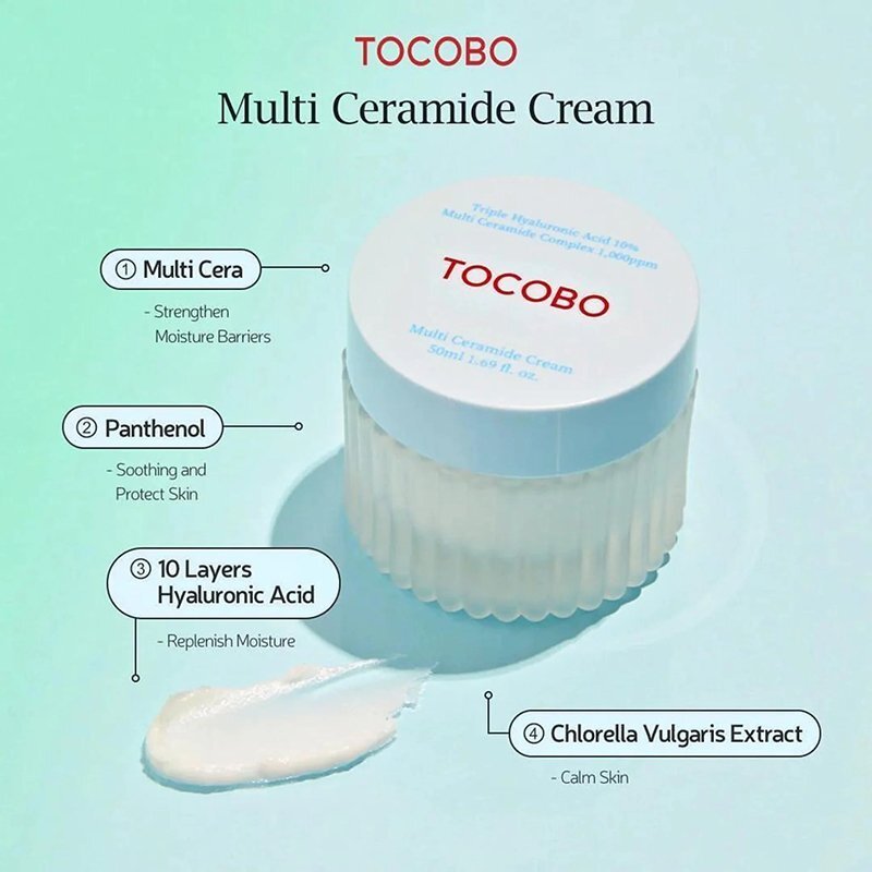 TOCOBO Multi Ceramide Cream – atkuriamasis veido kremas su keramidais