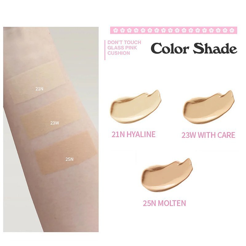 Unleashia Don't Touch Glass Pink Cushion SPF50+ PA++++ 25N Molten– makiažo pagrindas