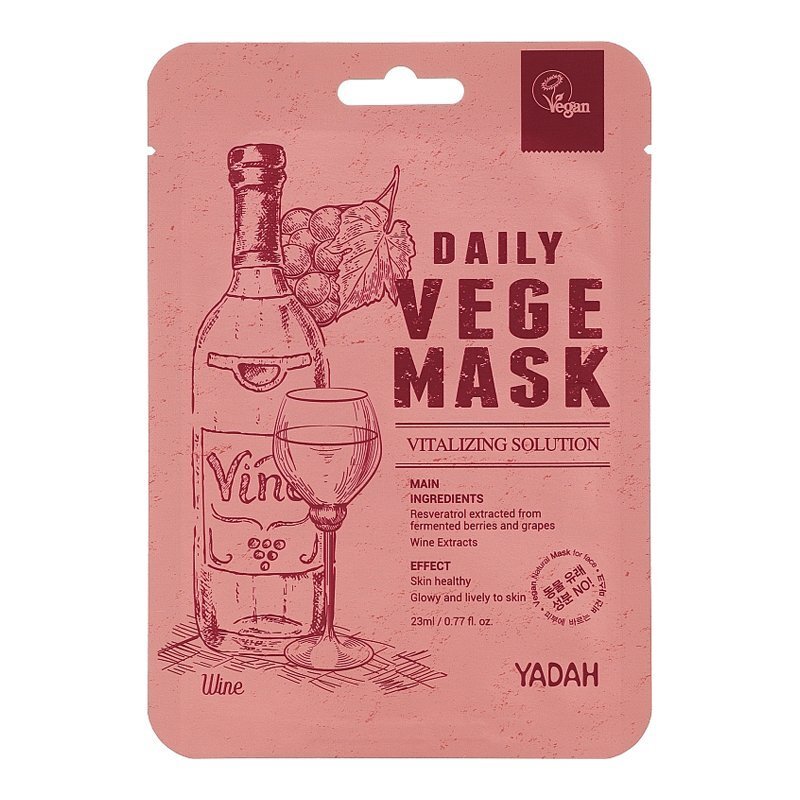 Yadah Daily Vege Mask Wine – priešraukšlinė veido kaukė