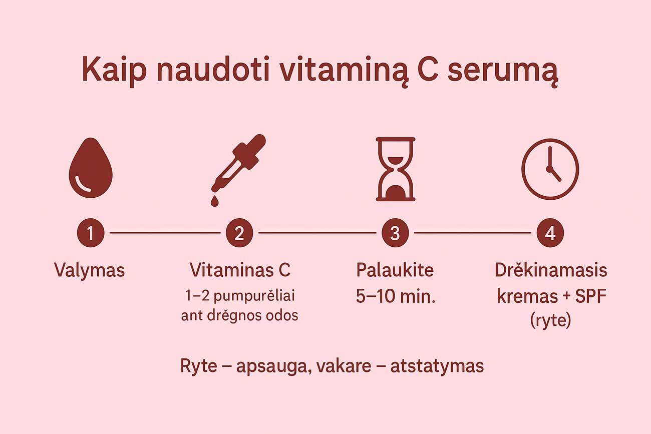 kaip naudoti vitamino c seruma